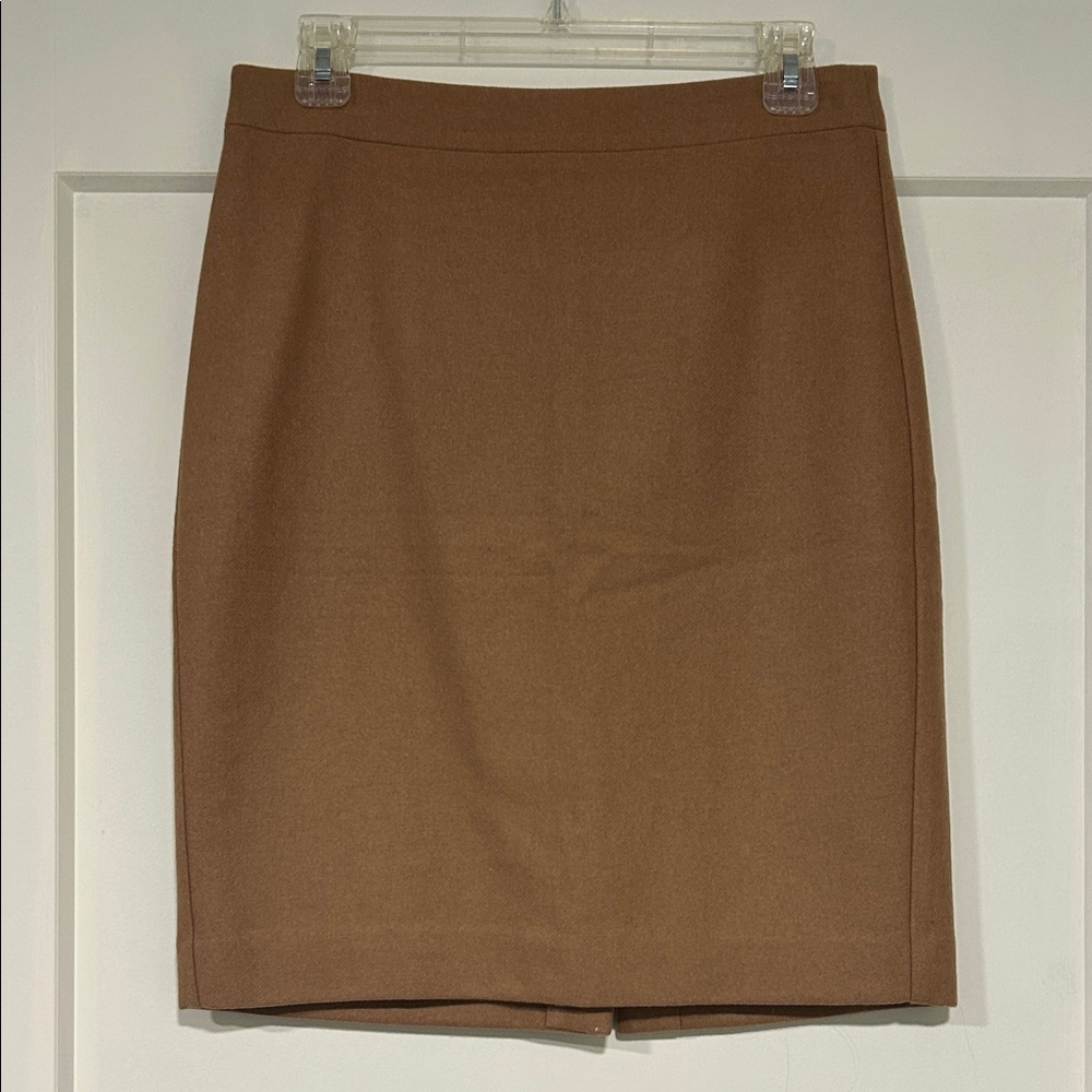 Donating soon- J Crew wool tan pencil skirt